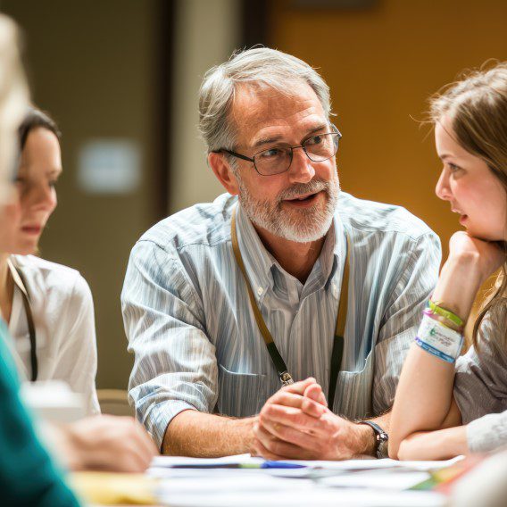 Small group showcasing a leader.