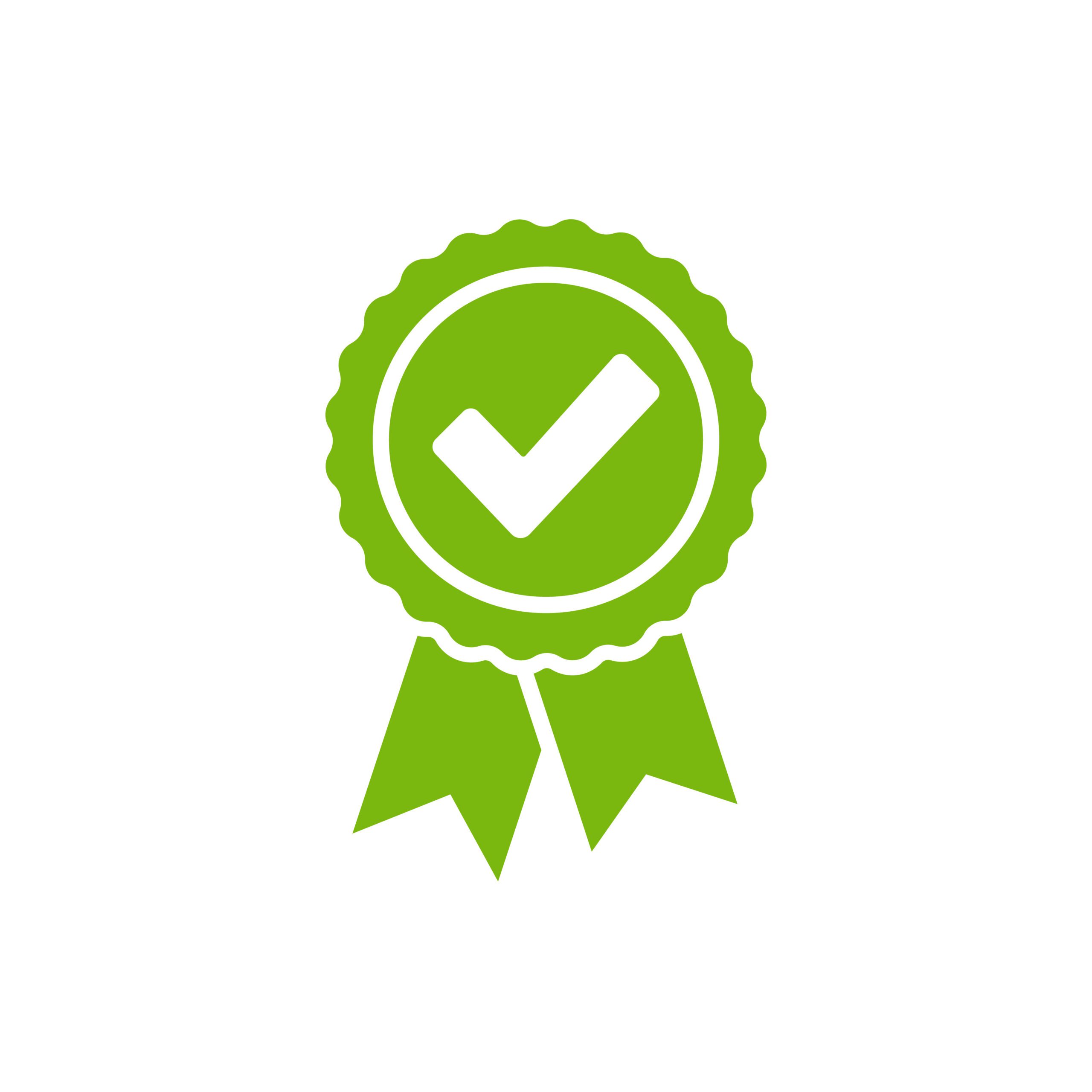 Check mark inside of a ribbon